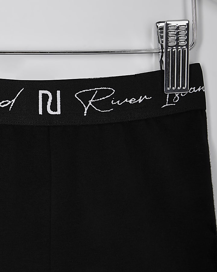 Mini girls black RI waistband cycling short
