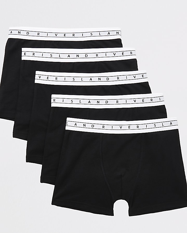 Boys black RI waistband boxers 5 pack