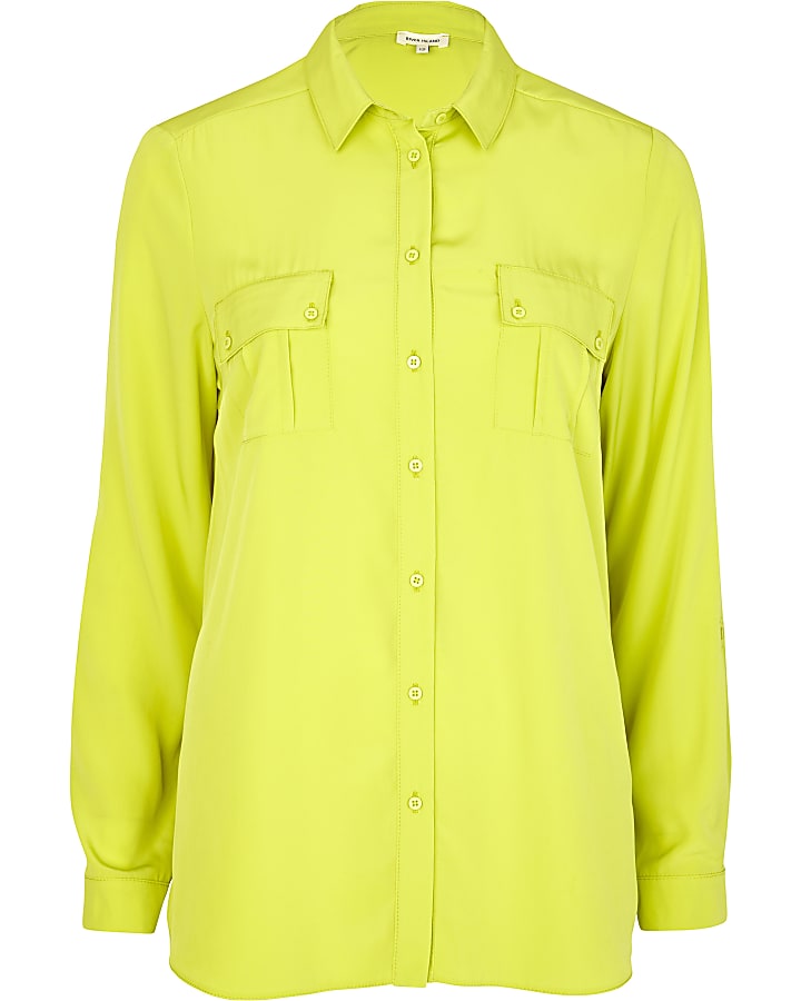 Bright lime green oversized shirt