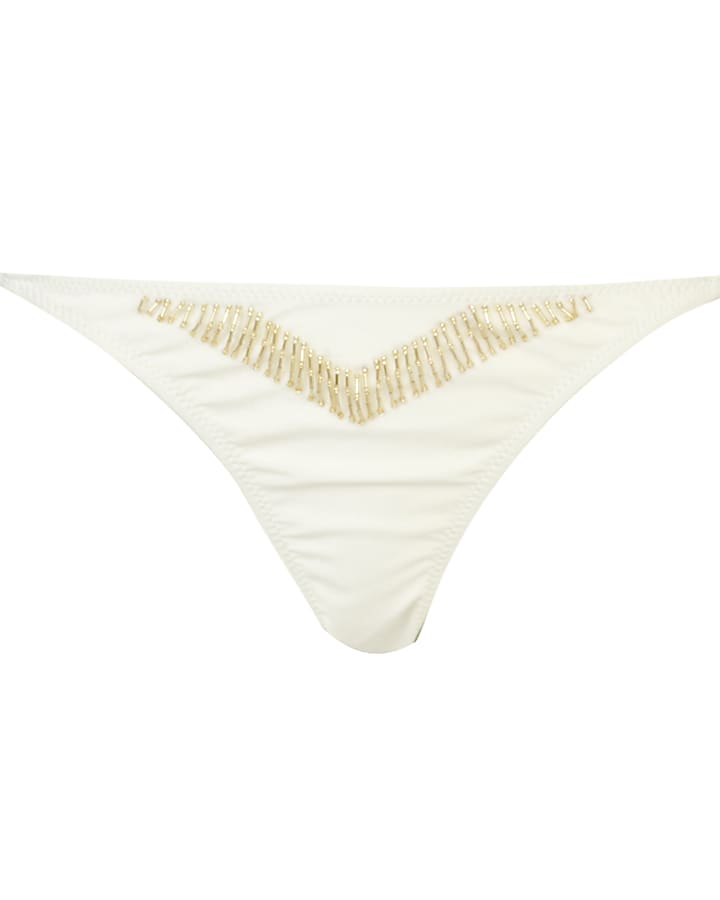 Cream Pacha embellished bikini bottoms