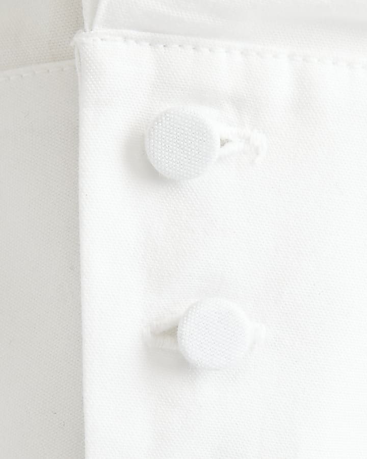 White Georgia Hardinge print collar shirt