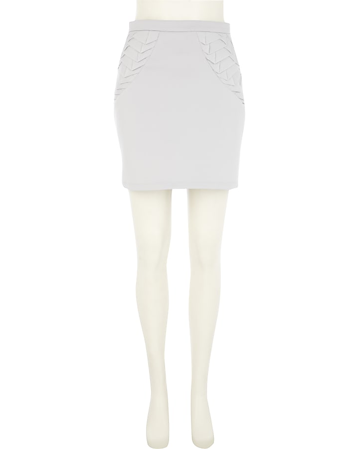 Grey Georgia Hardinge bodycon mini skirt