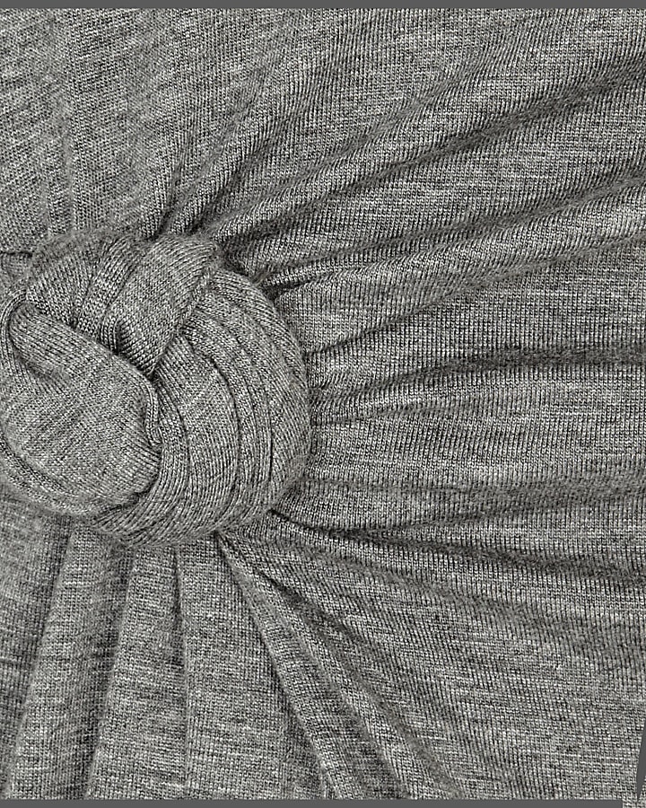 Grey Rihanna knot front thigh split skirt