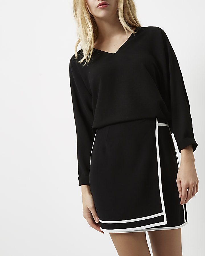 Black sports mini skirt