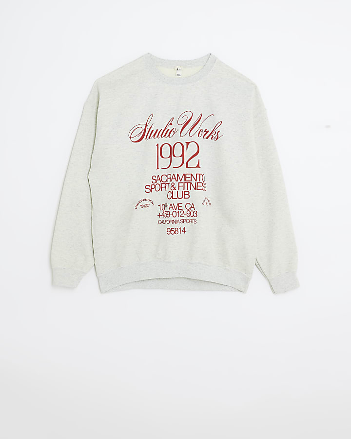 Beige graphic print sweatshirt