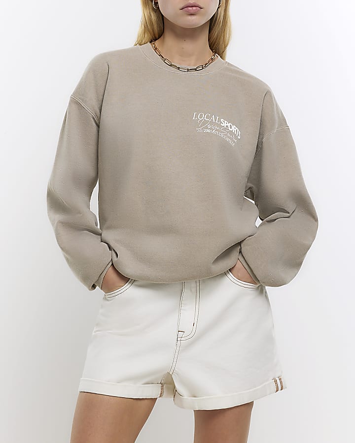 Taupe sweatshirt sale