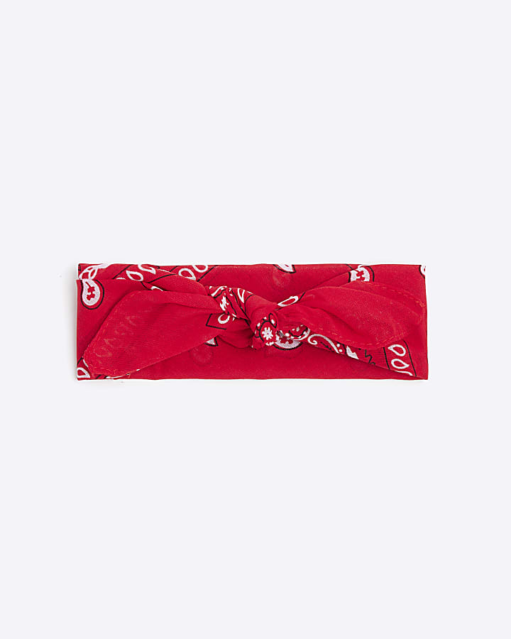 Red Paisley Hair Scarf