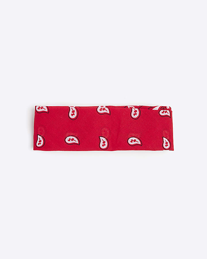 Red Paisley Hair Scarf
