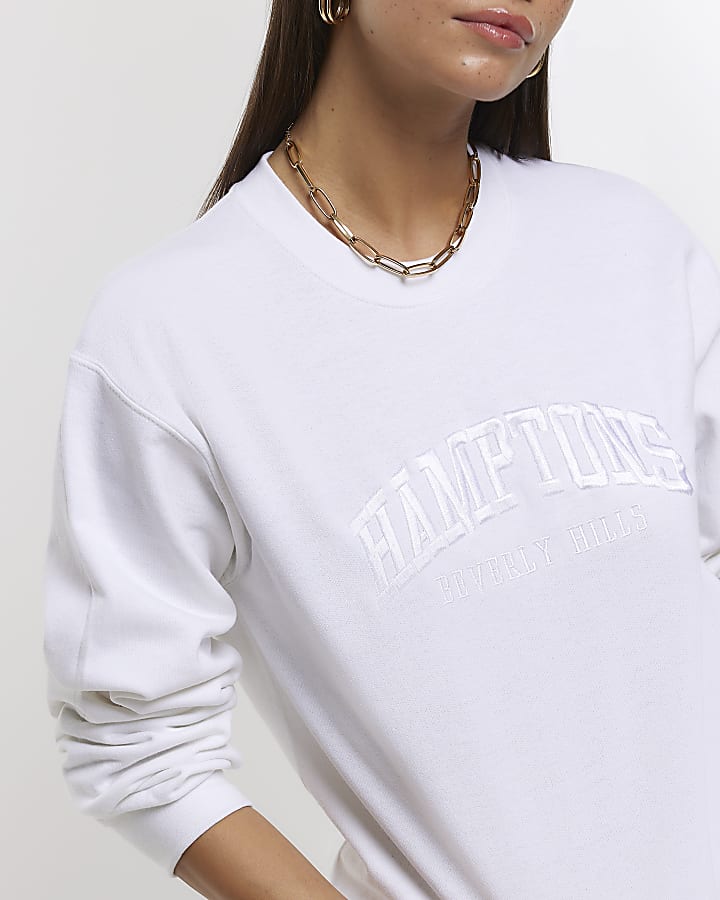 White embroidered sweatshirt