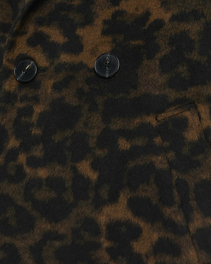 Brown leopard print oversized coat