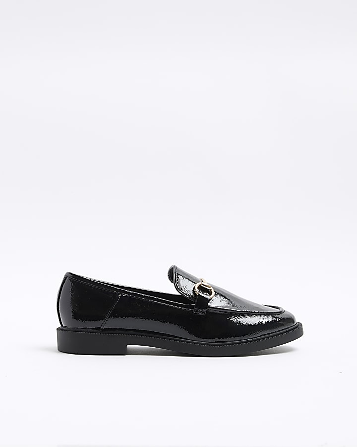 Black chain loafers River Island
