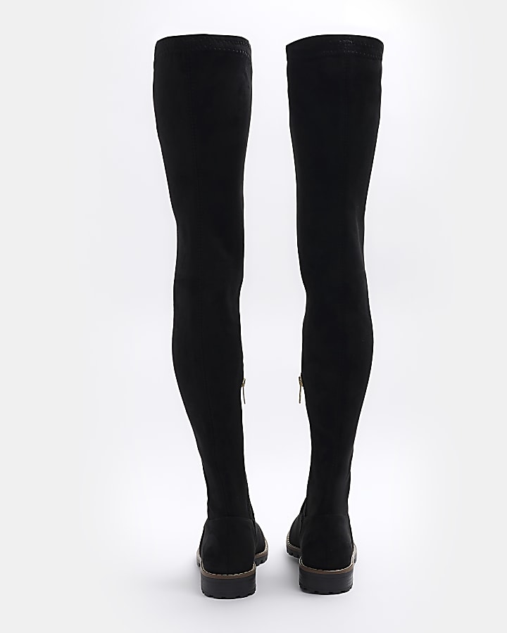 Black suedette over the knee boots