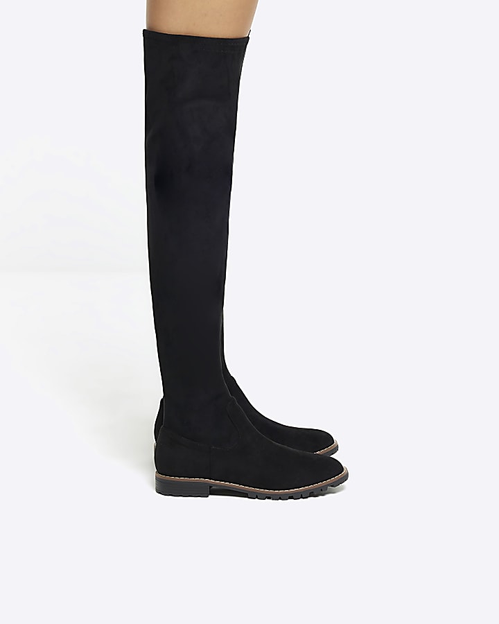 Black suedette over the knee boots