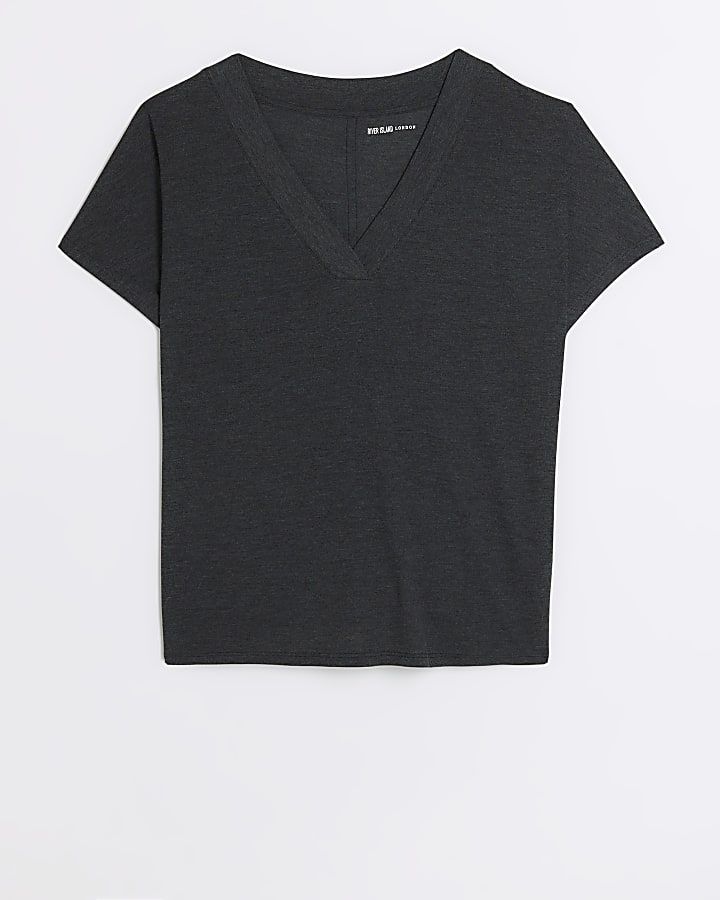 Grey v-neck t-shirt