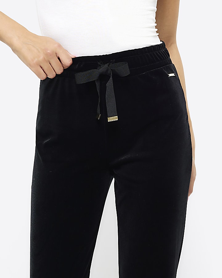 Black velour joggers