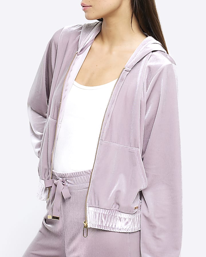 Purple velour hoodie