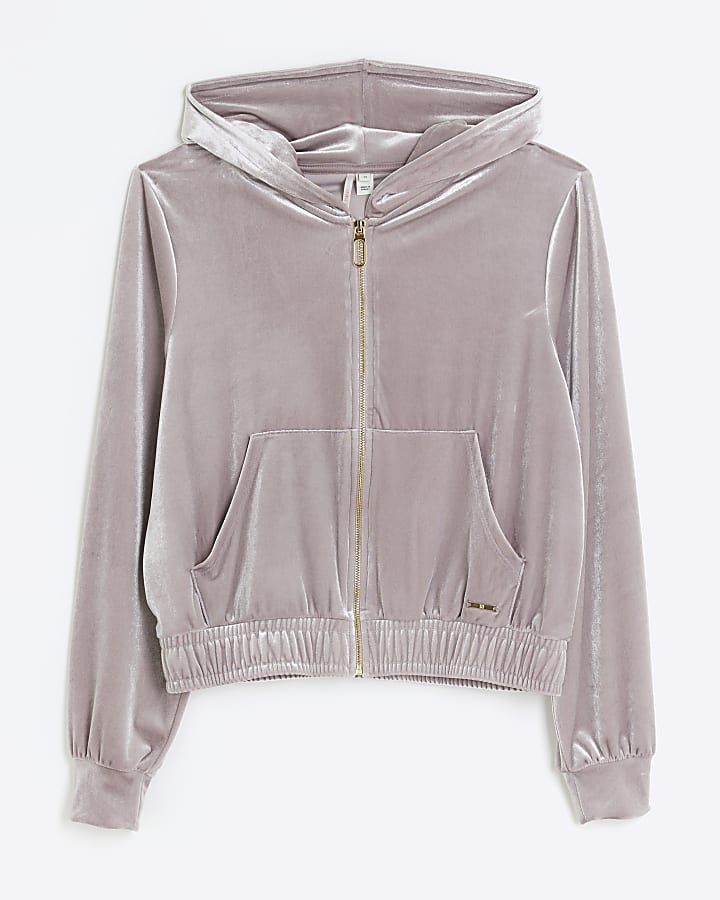 Purple velour hoodie