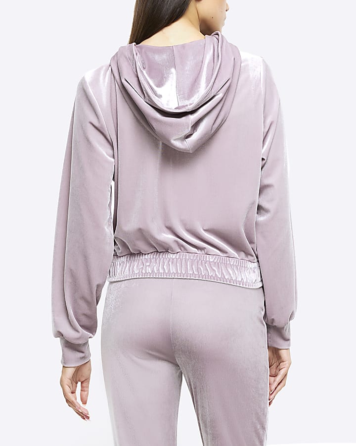 Purple velour hoodie