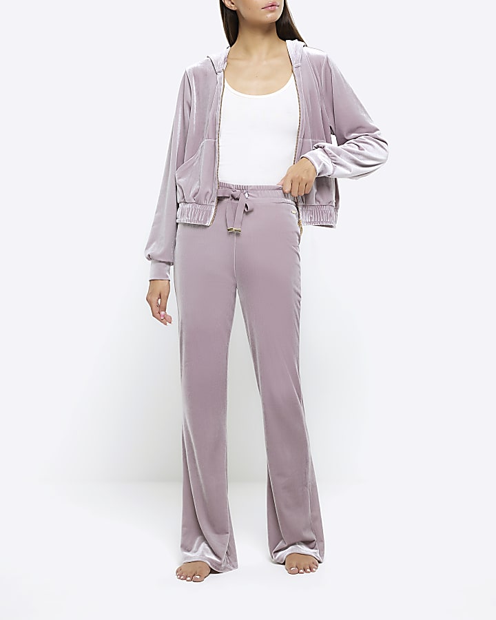 River island velour tracksuit on sale