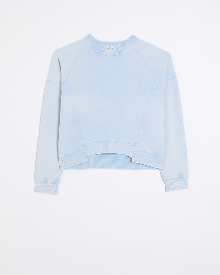Blue washed asymmetric sweatshirt