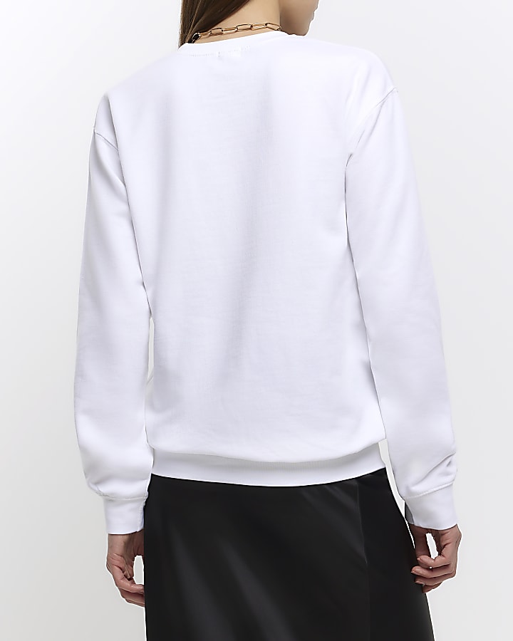 White graphic print sweatshirt