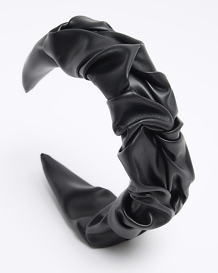 Black leopard print padded headband