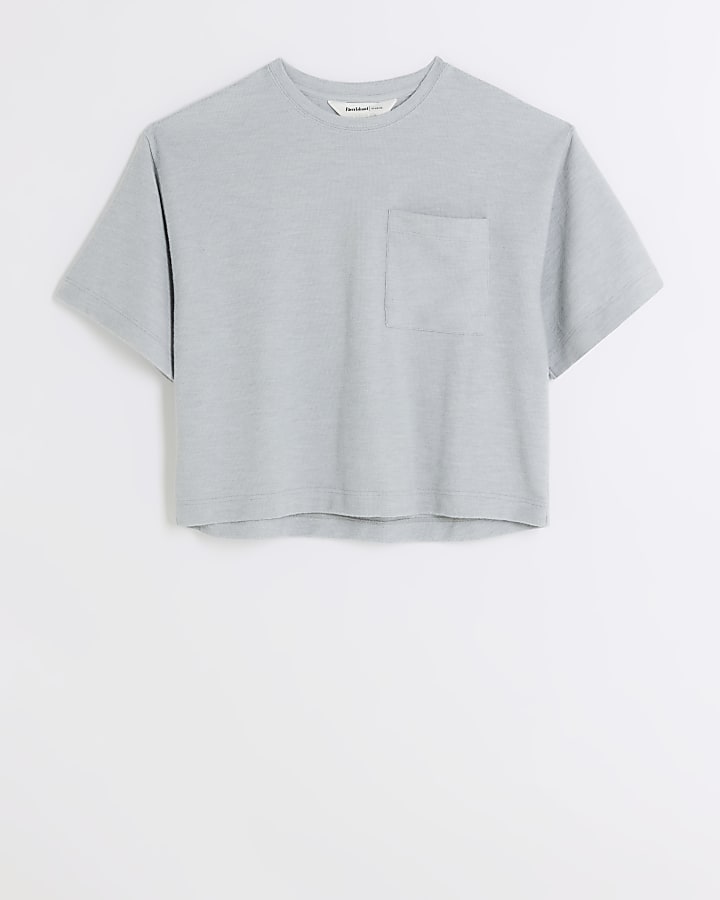 Silver oversized cargo lounge t-shirt