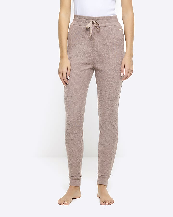 Stone brushed rib tie leggings