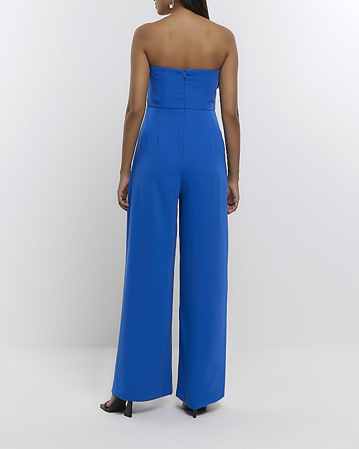 Blue bandeau jumpsuit