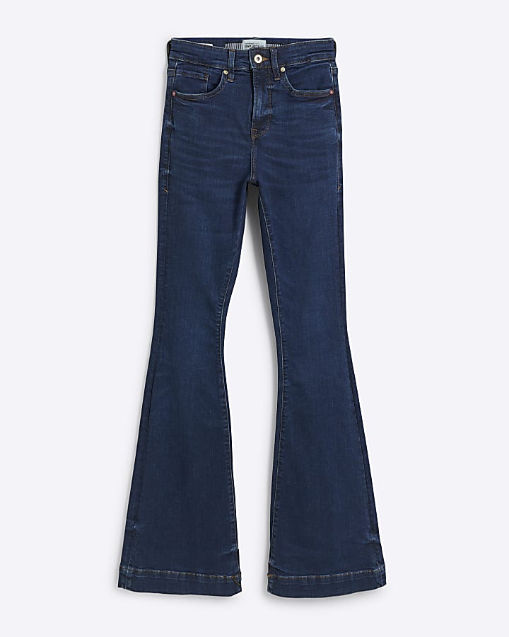 Blue high waisted flare jeans