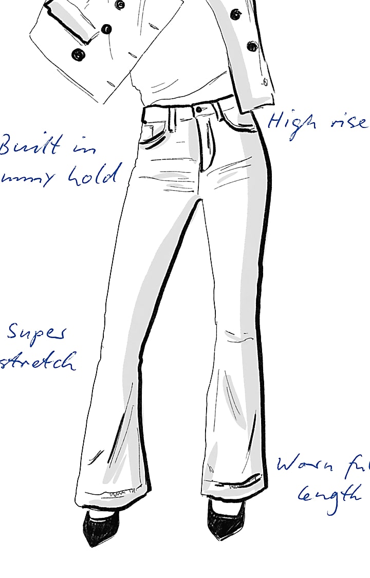 Blue high waisted flare jeans