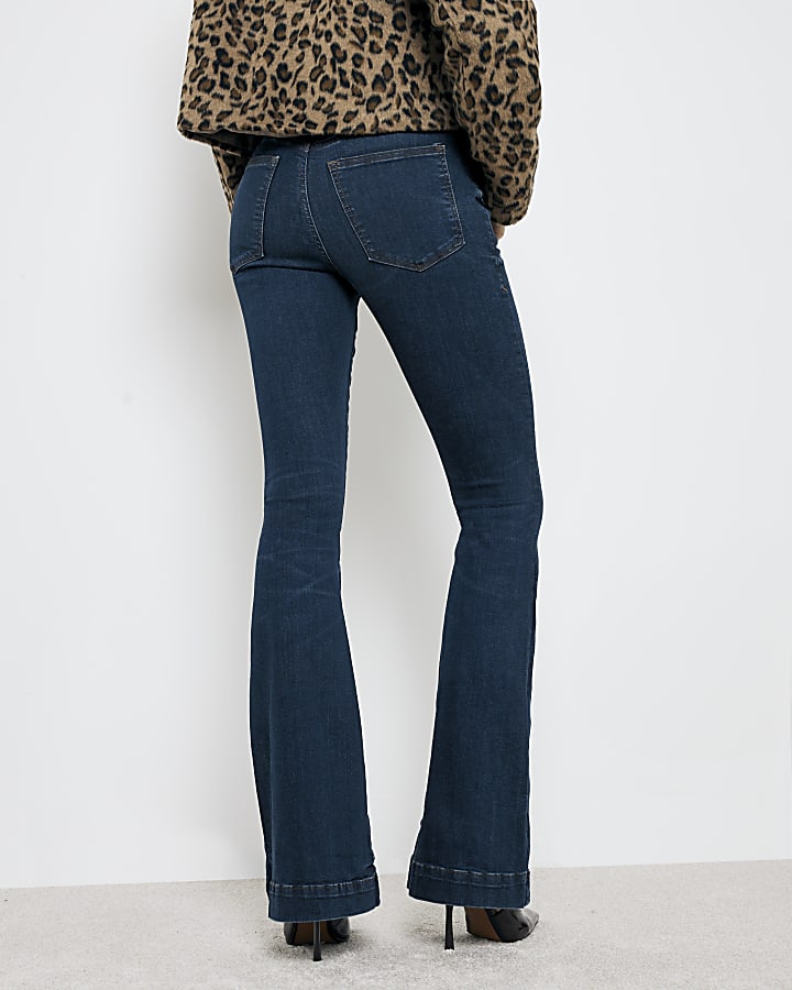 Blue high waisted flare jeans