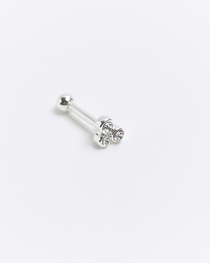 Silver stud barbell