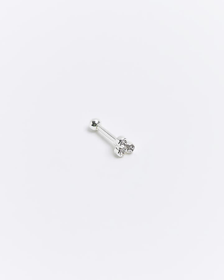 Silver stud barbell
