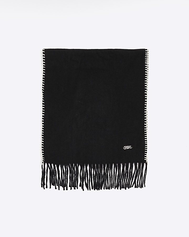 Black stitch detail scarf