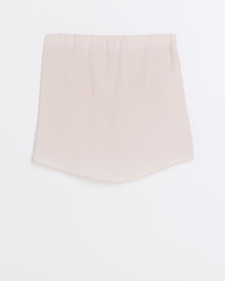 Pink Satin Bandeau Top