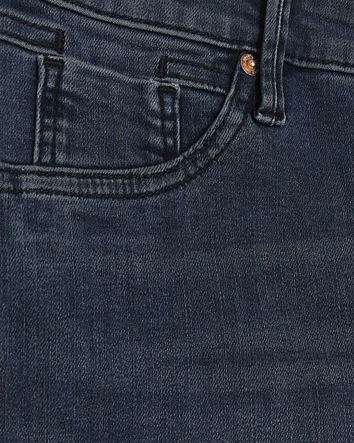 Blue mid rise bum sculpt skinny jeans