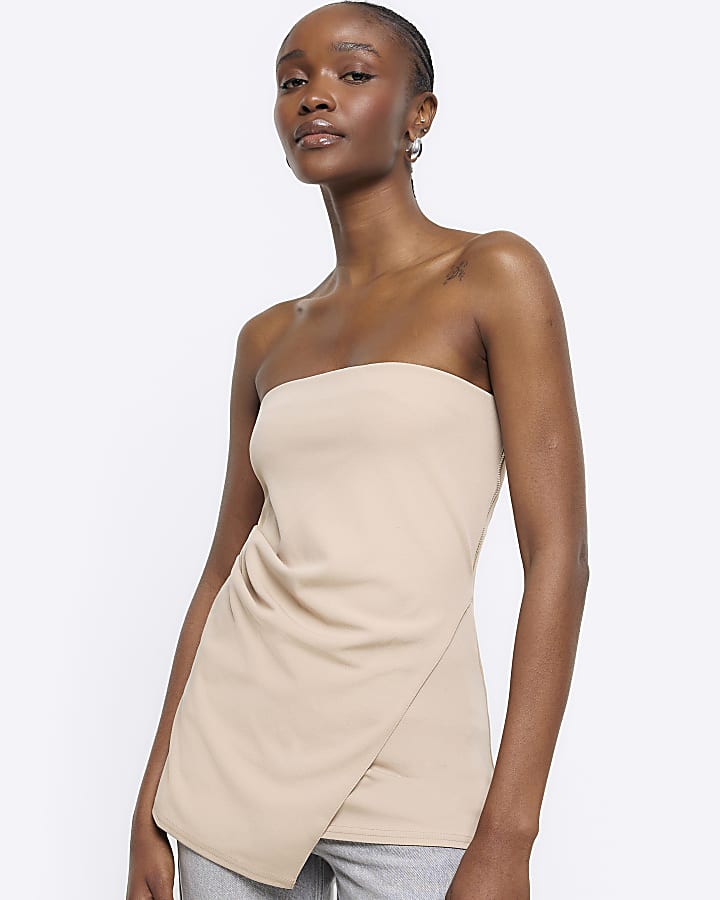 Stone bandeau asymmetric top