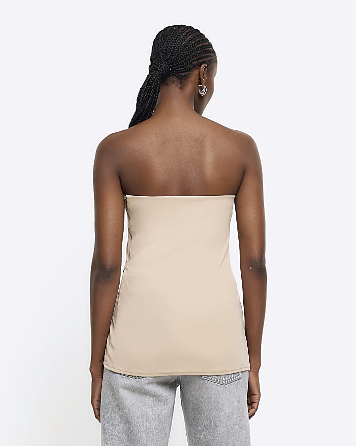 Stone bandeau asymmetric top