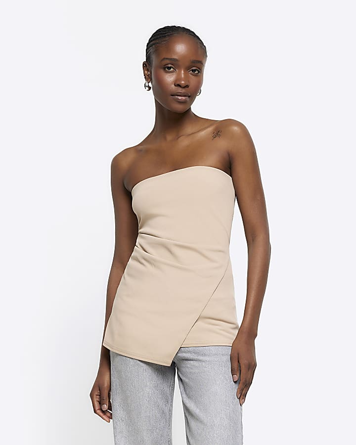 Stone bandeau asymmetric top