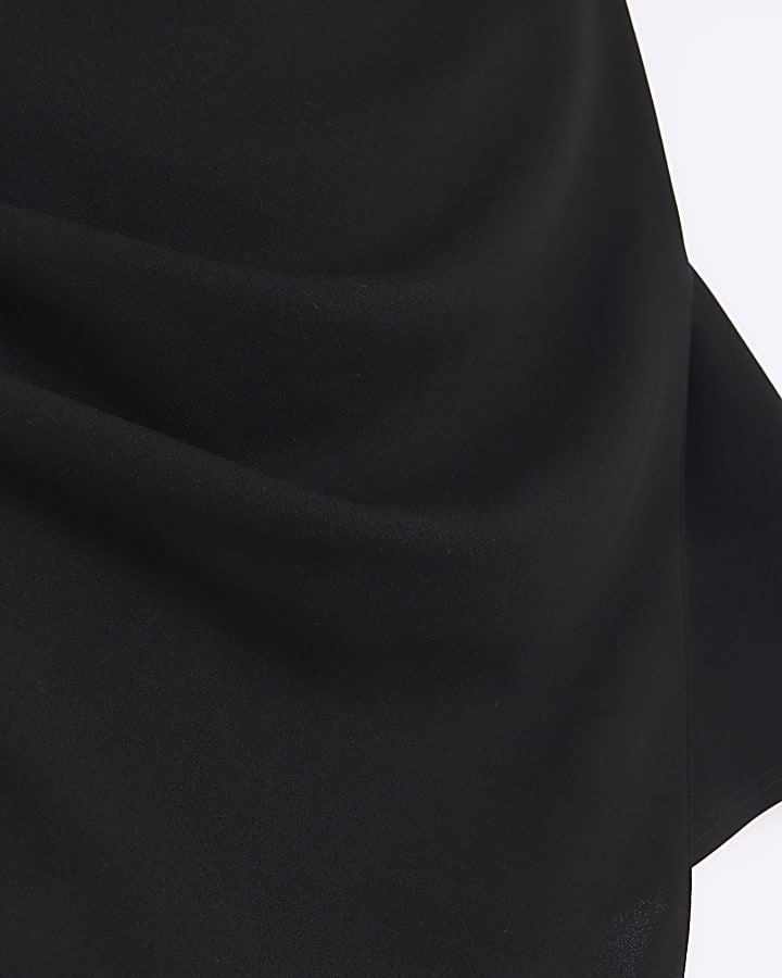 Black bandeau asymmetric top