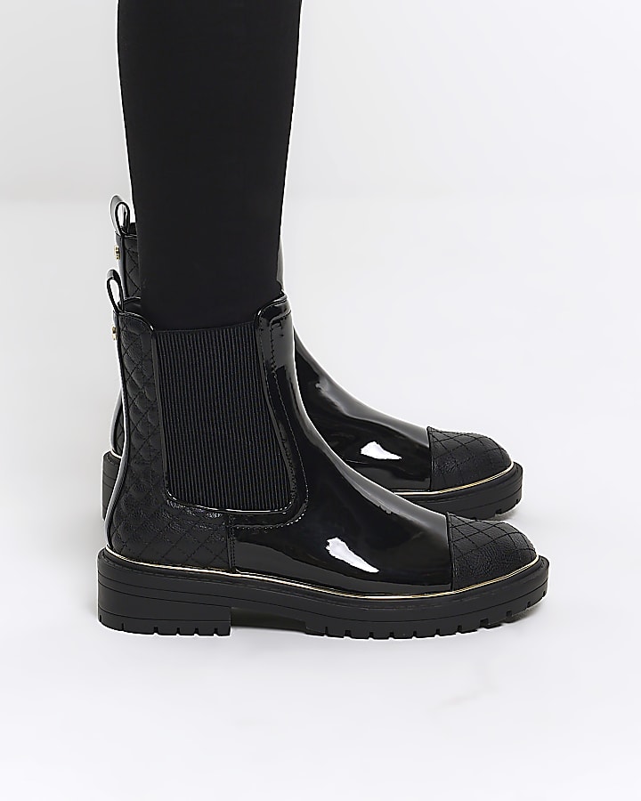 River island black boots on sale