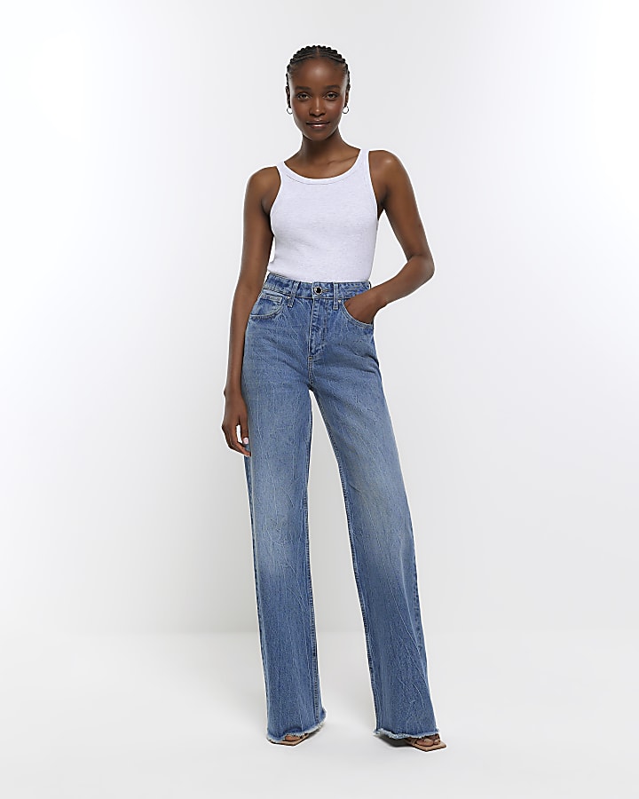 Wide leg jeans river island top