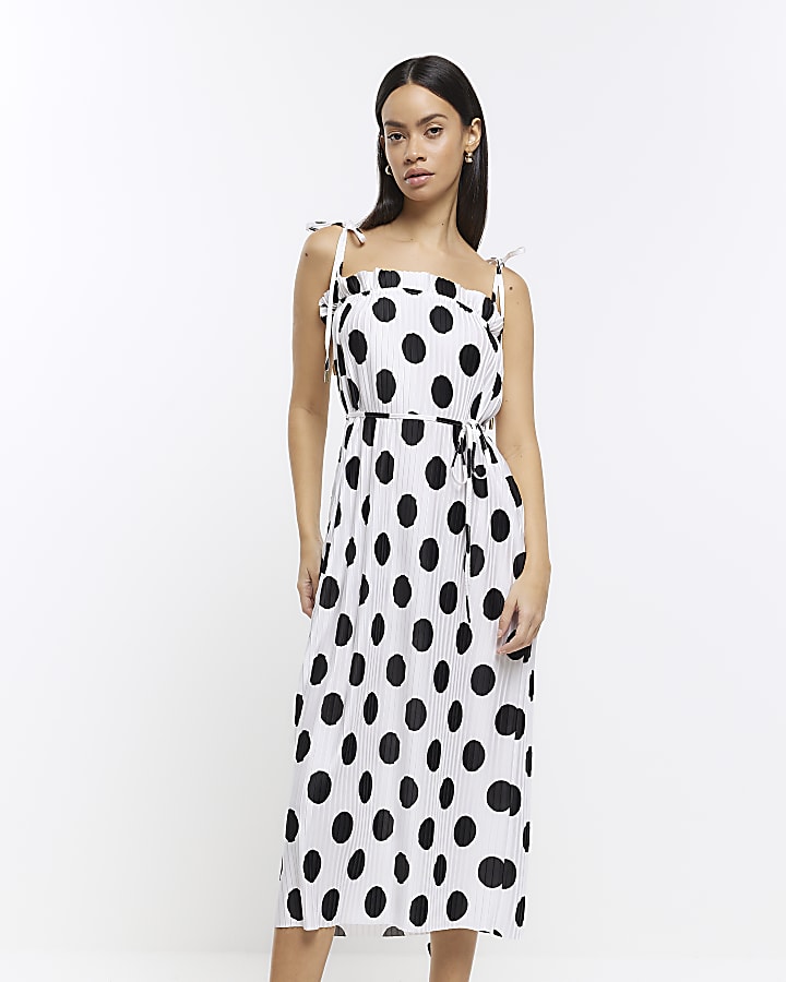 Black and white polka dot dress river island hotsell