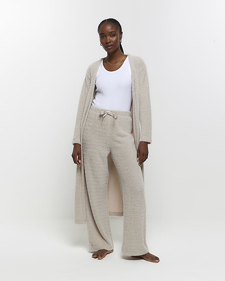 Grey wide leg trousers online