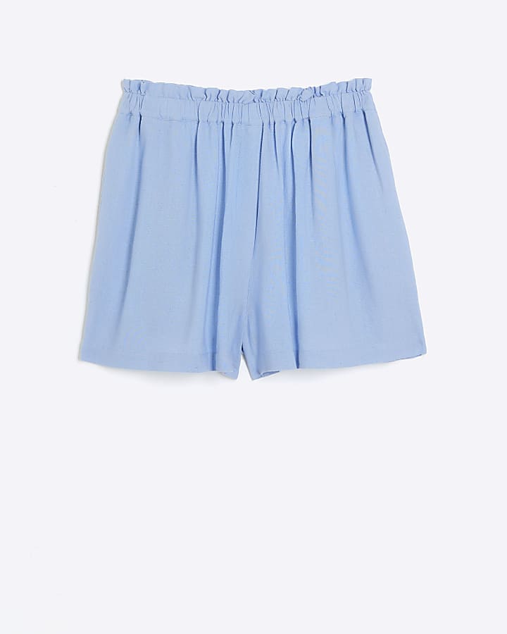 Blue shorts with linen