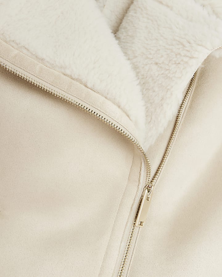 Cream suedette borg lining gilet
