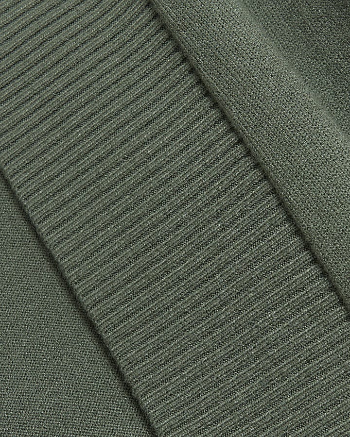 Khaki longline cardigan