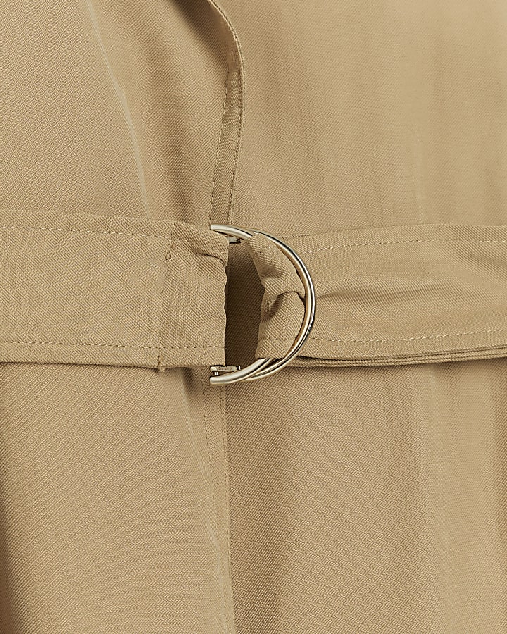 Beige belted trench coat