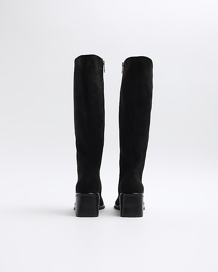 Black high leg heeled boots